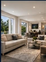 Bright modern living room after renovation